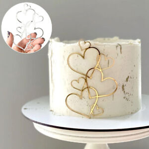 Love Heart Cake Topper Wedding Birthday Anniversary Party Cake Topper Decorative