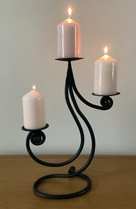 Gothic Hand Made Metal Candle Holder For Three Church Candles Very Different - Picture 1 of 7