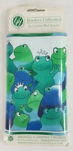 NIP Borders Unlimited Pond Party green frogs prepasted wallpaper border 5 yards - Picture 1 of 6