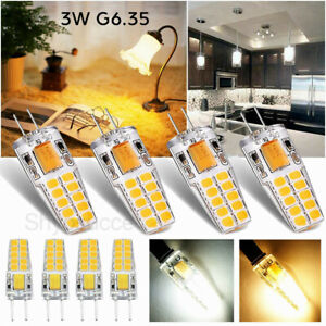 1/4/8x 3W LED Corn Lamp G6.35 GY6.35 Bi-Pin T3 T4 Light Bulb Halogen AC / DC12V