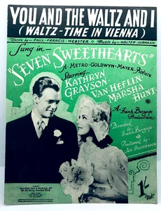 YOU AND THE WALTZ AND I - Kathryn Grayson & Van Heflin - UK movie sheet music - Picture 1 of 1