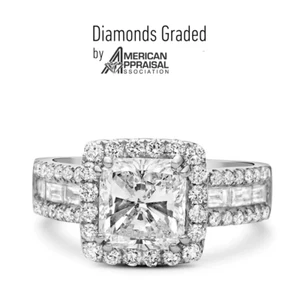 Certified 3.32 Carat D VS1 Natural Diamond Engagement Ring 18K White Gold - Picture 1 of 4