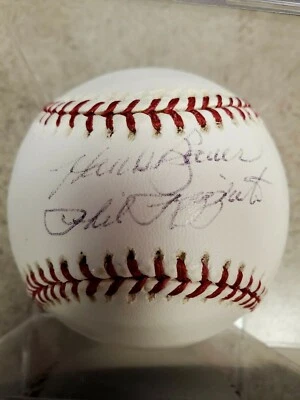 PHIL RIZZUTO / HANK BAUER AUTOGRAPHED OMLB BASEBALL JSA - Image 1 of 3