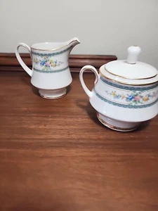 NORITAKE IVORY CHINA AMENITY SUGAR DISH & CREAMER - Picture 1 of 9