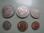 New Zealand 1967 50 CENTS, 20 CENTS, 10 CENTS, & 5 CENTS 2 CT.& 1CT. LOT OF 6