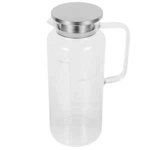 Cold Water Jug Drink Pitcher with Lid Glass Kettle Lids for Fridge - Picture 1 of 12
