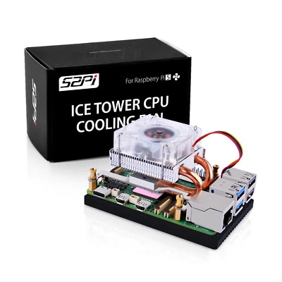 Low-Profile Ice Tower Cooling Fan RGB LED Light for Raspberry Pi 5 - Image 1 of 4