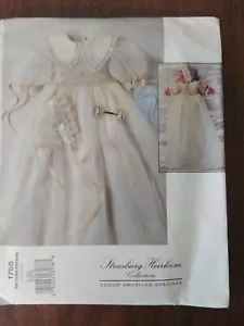 Vogue 1755 Strasburg Heirloom Designer Pattern L,XL Christening Baptism Gown - Picture 1 of 4