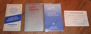 1988 CHRYSLER PLYMOUTH DODGE CARAVAN OWNER’S MANUAL & WARRANTY - Picture 1 of 1