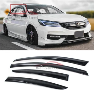 For 13-17 Honda Accord JDM Wavy Mugen Smoke Tinted Window Visor Rain Guard Vent - Picture 1 of 5