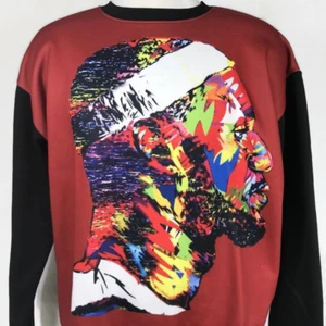 LeBron James Profile Portrait Sweatshirt Mens Small Crew Neck Colorful Red USA - Bild 1 von 12