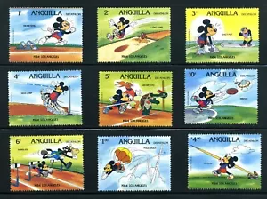 Anguilla - Scott #559-67 MNH Stamp Set - Disney Mickey Olympic Sports - Imagen 1 de 1