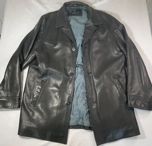 Kenneth Cole Reaction Mens Black Leather Jacket Size XL - Picture 1 of 3