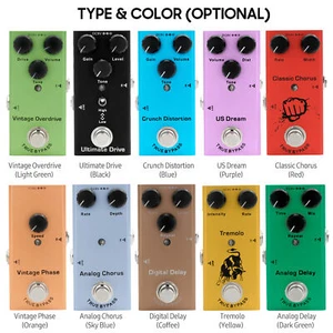 Electric Guitar Effect Pedal Vintage Overdrive Distortion Delay Chorus DC9V K7G9 - Picture 1 of 28