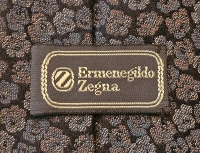 Ermenegildo Zegna Men's Neck Tie Black/Grey/Orange Woven Floral 100% Silk Design - Image 1 of 4