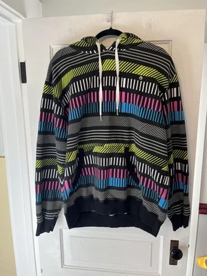 Дракон сноуборда толстовка с капюшоном мужской большой черный неоновые полоски пуловер толстовка Y2k винтажный - Изображение 1 из 4