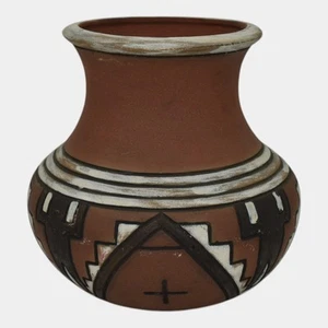 Weller Souevo 1910s Vintage Pottery Hand Carved Figural Native American Vase - Picture 1 of 6
