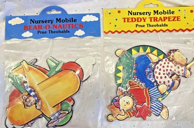 2 De Colección 1990 Prue Theobalds Guardería Móvil Peluche Trapecio y Oso-o-Nautics En Paquete Nuevo de Lote Antiguo Foto 1 de 4