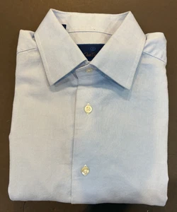 Camisa de vestir David Donahue para hombre 16,5 - 34/35 ajuste azul 100 % algodón - Imagen 1 de 11