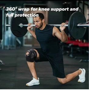 Merach Fitness Knee Brace 2 Pcs New Black - Picture 1 of 2