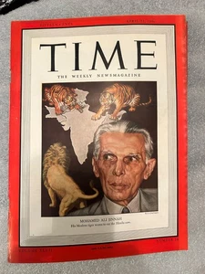 1946 Time April 22 Jinnah Nehru and Gandhi Yankees Italy starves  Rare - Picture 1 of 2