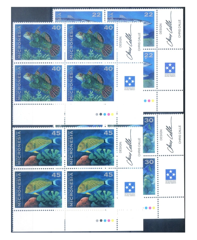 Micronesia. Definitive. Fauna. Fish 1993. Blocks of 4, sheet corner. - Image 1 of 1