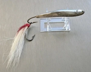 Vintage Saltwater Vertical Jigging Lead Spoon Single Hook w/Bucktail Hook 2.5 oz - Picture 1 of 6