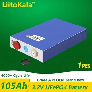 Batería LiitoKala 3.2v 105Ah 30Ah 50Ah LifePo4 Alto Drenaje para Hágalo Usted Mismo 12V Solar - Imagen 1 de 21