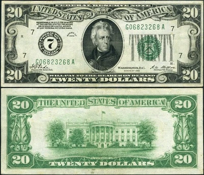 FR. 2050 G $20 1928 Federal Reserve Note Chicago G-A Block XF - Image 1 of 3