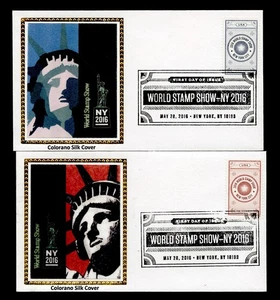 U.S. 2 FDC'S Sc# 5062-63 NY 2016 WORLD STAMP SHOW COLORANO SILK CACHET - Picture 1 of 2