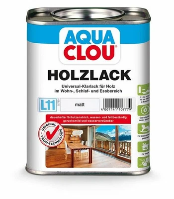 Clou Holzlack Grundierung Klarlack Aqua Seidenmatt L 11 750 ml - Bild 1 von 3