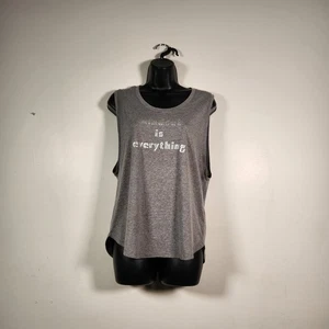 FABLETICS Janis Graphic Muscle Tank Womens S Grey Silver MIND SET IS EVERYTHING - Picture 1 of 9