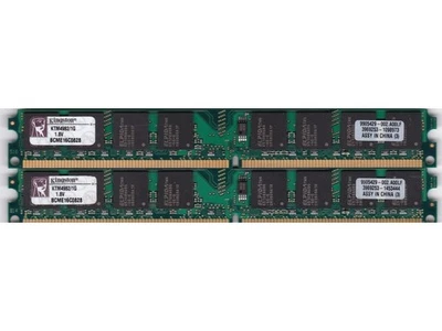 2GB 2x1GB PC2 5300 DDR2-667 KINGSTON LOW PROFILE KTM4982/1G DESKTOP MEMORY KIT - Image 1 of 3