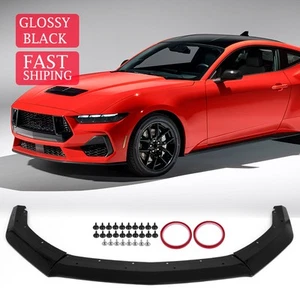 Kit de carrocería divisor delantero negro para Ford Mustang GT 2024+ alerón brillo labial inferior - Imagen 1 de 17