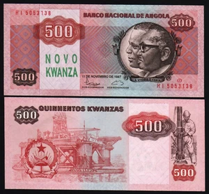 Angola 500 NOVO KWANZAS P-123 1987 Angolan Oil Rig Drilling UNC Money RARE NOTE - Picture 1 of 6