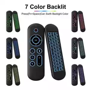 Keyboard Dual Mode 2.4G BT5.2 Gyroscope 7 Color Backlit Wireless Remote Control - Picture 1 of 17