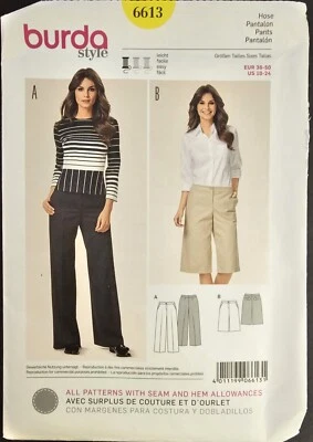BURDA STYLE SEWING PATTERN 6613 PANTS/SHORTS SZ 10-24  UNCUT (A2) - Image 1 of 4