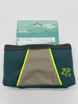 NWT Zippy Paws Adventure Travel COLLASIBLE Bowl, Waterproof, Blue - Image 1 of 2