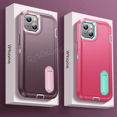 Stand Phone Case For iPhone 14 13 12 15 Pro Max Hybrid PC Shockproof Hard Cover - Image 1 of 4