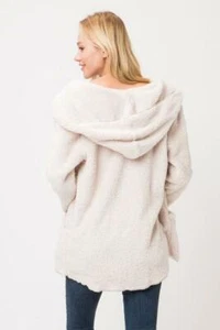 Chaqueta de suéter con capucha cómoda de gran tamaño súper suave lana esponjosa lino ciprés - Imagen 1 de 6