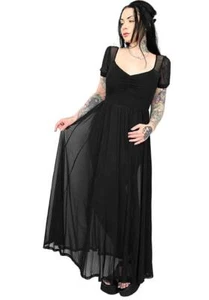 FOXBLOOD Lily | MESH MAXI DRESS Gothic Alternative Punk AUS - Picture 1 of 4