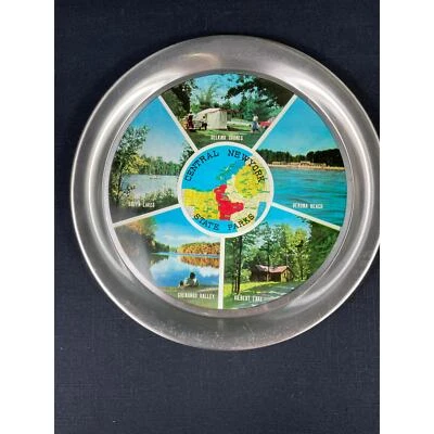 Vintage metal drink tray, 60s, Souvenir from Central New York State Parks - Image 1 of 3