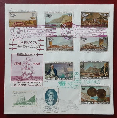 US 1978 FDC Large Cachet Trilateral Cook Islands Niue HAPEX Hawaii VF 4965-1 - Image 1 of 2