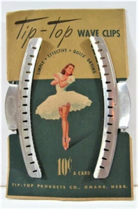Vintage Tip Top Wave Clip su Card Tip Top Prod Omaha Nebraska vecchio negozio stock - Foto 1 di 2