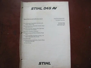 Lista de repuestos Stihl 045 AV 1977 - Imagen 1 de 2