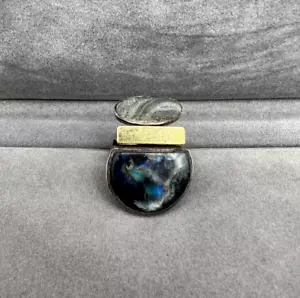 Vintage Dänemark Jørgen Peter VANG Sterlingsilber Stein & Gold Detail Ring - Bild 1 von 13