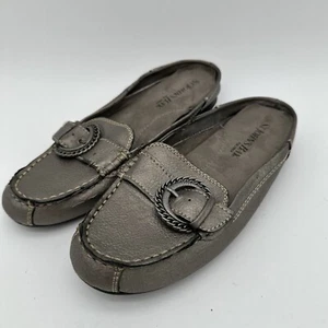 St. Johns Bay Womens Pewter Buckle Loafer-Style Shoes Size 6 With Rubber Sole - Picture 1 of 8