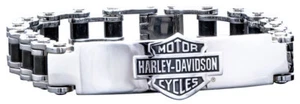 Harley-Davidson Men's Bike Chain ID Bracelet, Stainless Steel HSB0071-7.5 - Picture 1 of 3