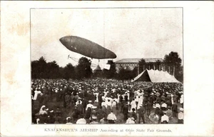 OHIO STATE FIAR GROUNDS - KNABENSHUE'S AIRSHIP - ZEPPELIN - OLD POSTCARD - Picture 1 of 2