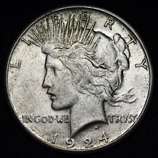 1924-S Peace Silver Dollar CHOICE AU+/UNC E374 TMM